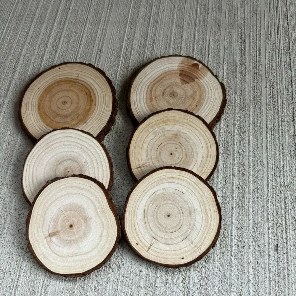 6 Wooden Drink Coasters